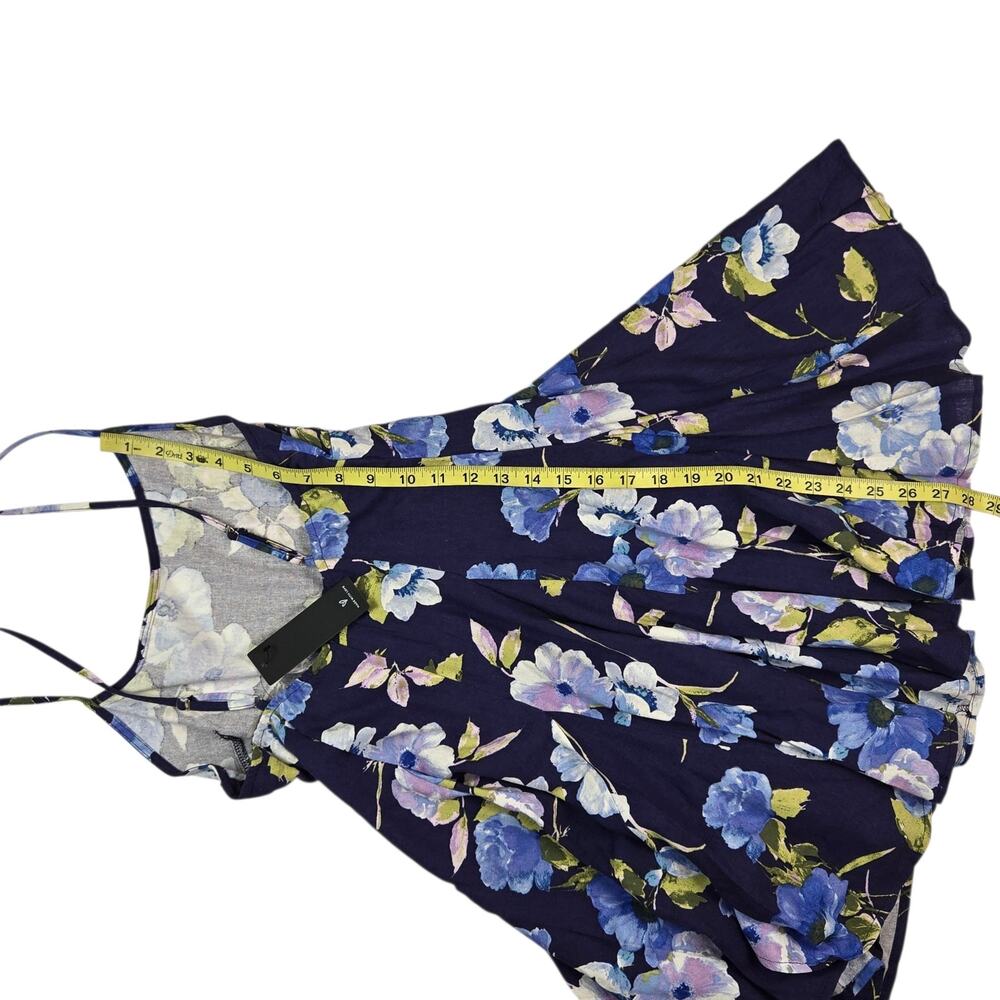 Lulus Adorable Sweetness Navy Blue Floral Print Linen Mini Dress Size Small - Picture 5 of 9